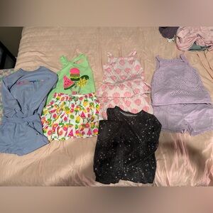 Assorted Girls' Summer Tops & Dresses - Pastel Lavender, Pink, Green, Black